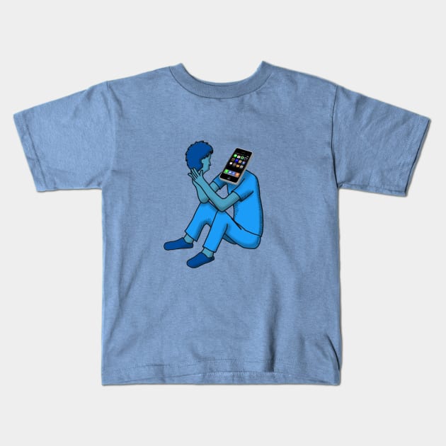 Phone head Kids T-Shirt by wolfmanjaq